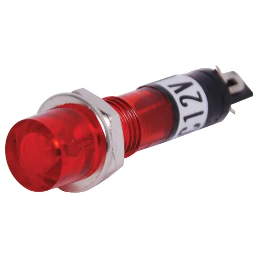12V panel mount lamp indicators. Mounting hole 7mm.
Current draw: 50mA
Operational life:  5000-8000hrs