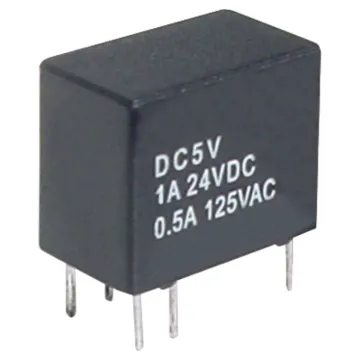 Max voltage: 125V AC, 60V DC 
Max current: 1A DC 
Max VA (Watts): 62.5VA (30W) 
Contact material: Gold Plated Silver 
Coil resistance: 3840&Omega 
Max coil power: 150mw 
Insulation resistance: >1000M&Omega @ 500V DC 
Dielectric strength (for 1 min): 
400V AC between open contacts 
1000V AC between coil & contact 
Electrical life: 100,00