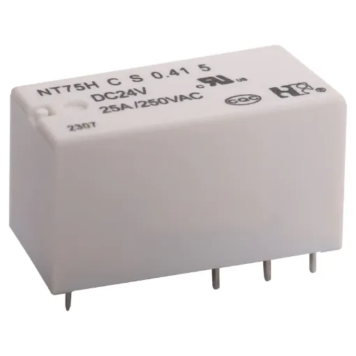 25A SPDT relay. PCB mount style. 12V DC coil.
Fully sealed construction makes it ideal for immersion cleaning and large scale manufacturing