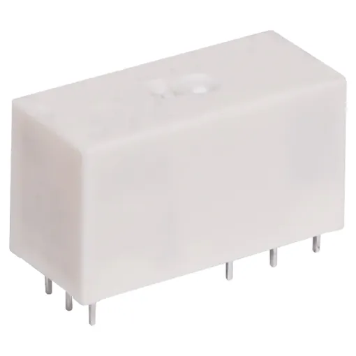 Double coil magnet latching relay. Coil requires pulse with voltage equivalent to the nominal coil voltage to operate. Ensure latch and reset coil are not powered simultaneously. Non-sealed type suitable for flow soldering.