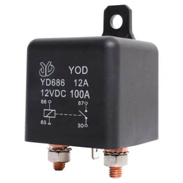 Suitable for high current DC automotive applications. Not suitable for AC use. M6 bolt for contact load connection. 6.3mm spade terminals for contact coil connection.