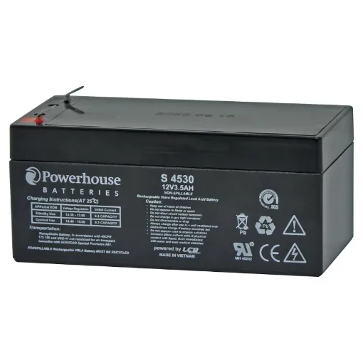 This 12V 3.5Ah sealed lead acid (SLA) battery is a compact battery for powering 12V equipment.