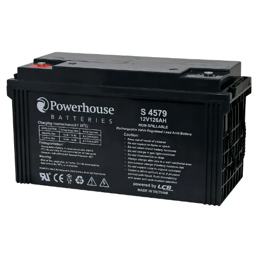 This 12V 126Ah sealed lead acid (SLA) battery is a compact battery for powering 12V equipment.