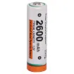 Pack of 4 high quality NiMH 2600mAh rechargeable batteries.