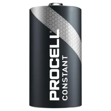 Procell Alkaline Constant D size industrial batteries are ideal for powering low drain professional devices which require constant current over a long period of time.