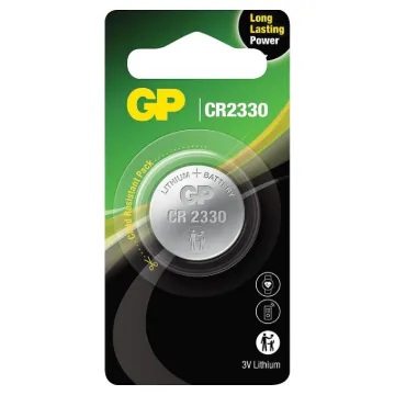 GP high-performing lithium coin batteries (CR2330) are energy-dense and is crafted to deliver long-lasting superior power for your smart devices including skydiving altimeter, hybrid smart watch and auto darkening welding mask.