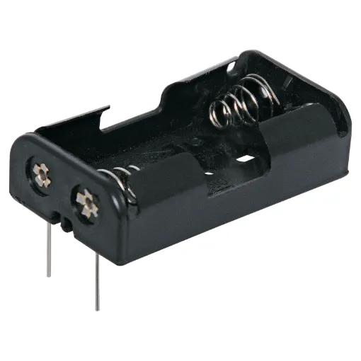 PCB Mount Flat Battery Holder to suit 2 x AA batteries.