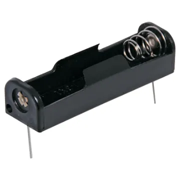 Single AA battery holder with PCB mounting pins.