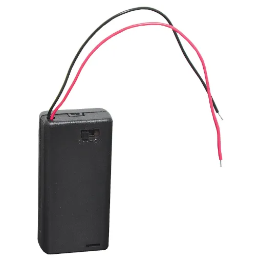 Features on/off switch and locking screw for battery cover.
