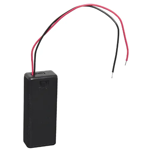 Features on/off switch and locking screw for battery cover.