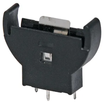 20mm Button Vertical PCB Mount Battery Holder. Suits 20mm coin cells such as CR2032.