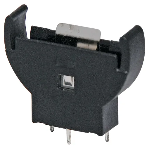 20mm Button Vertical PCB Mount Battery Holder. Suits 20mm coin cells such as CR2032.