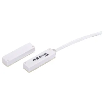 Ultra Mini Size. Surface mount with wire leads. Contacts close with magnet. Includes matching magnet. Approx. 25 x 6 x 5mm size, 8mm max. working distance.