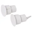 A concealed magnetic reed switch designed for use with metal door frames.