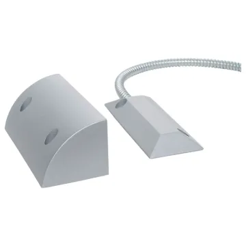 Sturdy metal reed switch designed for roller and tilt doors. Normally closed contacts with an operating distance of 60mm. 

Dimensions: 88 x 80 x 42mm (both parts).
Contact mode: Normally Closed (when magnet in proximity of reed switch).
Current: 500m