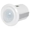 An ultra compact PIR motion detection unit suitable for installation directly into the ceiling. 120° beam provides 6-8 metres of conical detection coverage when mounted on the typical 2.4-3m ceiling. 12V DC input. Mounting hole size: 31mm. Dimensions: 40Ø x 52mm.