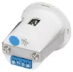 An ultra compact PIR motion detection unit suitable for installation directly into the ceiling. 120° beam provides 6-8 metres of conical detection coverage when mounted on the typical 2.4-3m ceiling. 12V DC input. Mounting hole size: 31mm. Dimensions: 40Ø x 52mm.