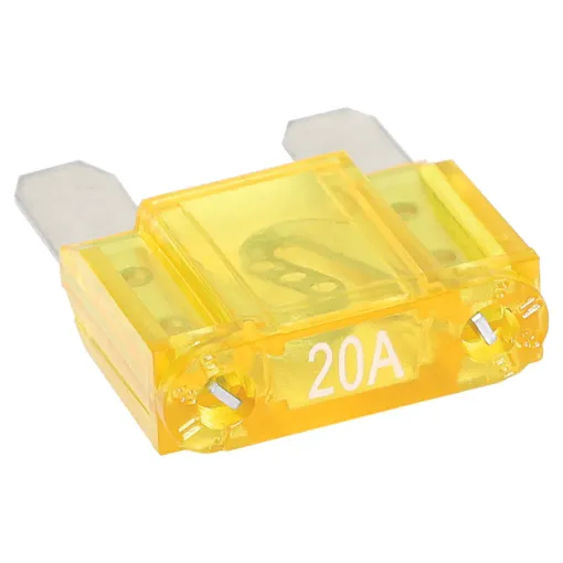 Yellow 20A standard automotive blade fuse. Suits the automotive maxi blade fuse inline holder (S6045).