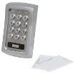 This weatherproof vandal resistant door keypad controller is designed for controlling a door strike in home or business security installations. It combines a digital keypad and proximity EM card reader in one unit.