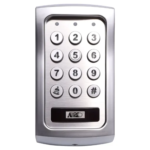 This weatherproof vandal resistant door keypad controller is designed for controlling a door strike in home or business security installations. It combines a digital keypad and proximity EM card reader in one unit.