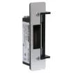 Door strike for controlling building access points. Reversible design suits left or right hand hinged doors.