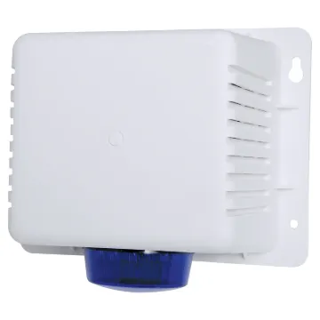 Complete under eave solution with a piezo siren and bluestrobe already built in. just install and connect the wires. Includes a tamper switch.