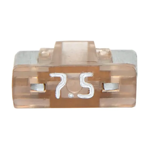 Low profile mini blade fuses rated from 3A to 30A.