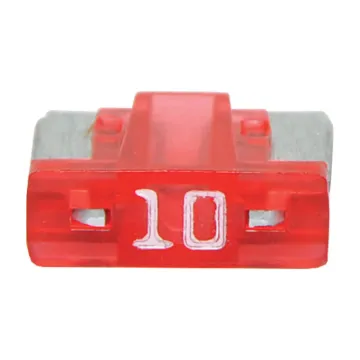 Low profile mini blade fuses rated from 3A to 30A.