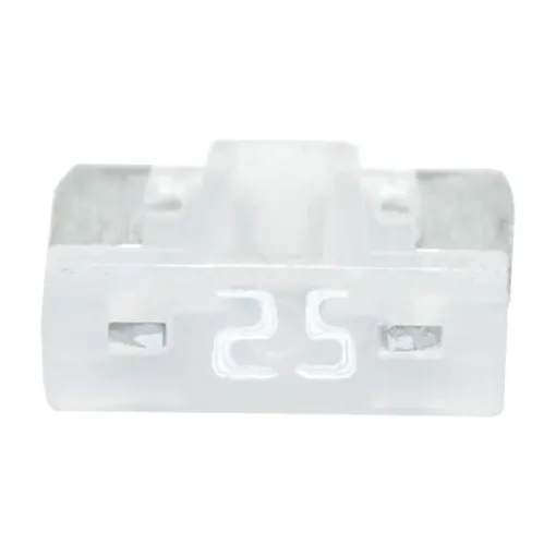 Low profile mini blade fuses rated from 3A to 30A.