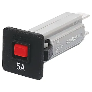 Snap-in fitting with coloured button.