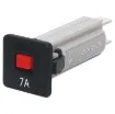 Snap-in fitting with coloured button.