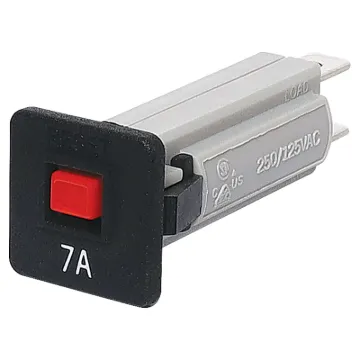 Snap-in fitting with coloured button.