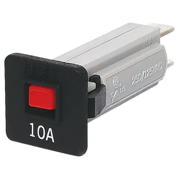 Snap-in fitting with coloured button.