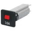 16A circuit breaker.
Flush mount style.
Snap-in fitting with coloured button.