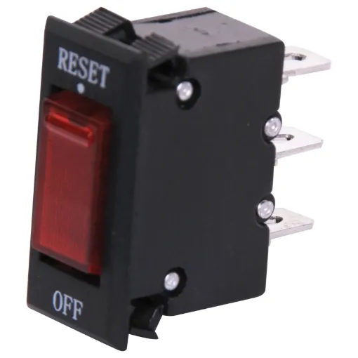 Combination illuminated switch  and circuit breaker all in one compact package.