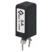 Current Trip Rating: 5 Amp
All specifications at 25&degC
Hold Current: 100% load indefinitely
Trip Current: Within 1 hr @ 175% load
 Within 1 minute @ 200% load
Max. Voltage:  120V AC or 12V DC
Dimensions:  20.6H x 10.5L x 8.7W mm