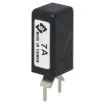 Current Trip Rating:  7 Amp
All specifications at 25&degC
Hold Current: 100% load indefinitely
Trip Current: Within 1 hr @ 175% load
 Within 1 minute @ 200% load
Max. Voltage:  120V AC or 12V DC
Dimensions:  20.6H x 10.5L x 8.7W mm
