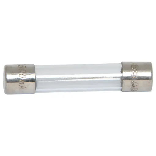 250V. 1.5A.
Glass fuse.
Slow blow type.
3AG (32 x 6mm).