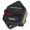 High current weatherproof circuit breakers with manual reset switch. M6 terminal bolts.