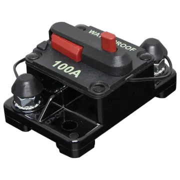 High current weatherproof circuit breakers with manual reset switch. M6 terminal bolts.