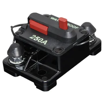 High current weatherproof circuit breakers with manual reset switch. M6 terminal bolts. 250A