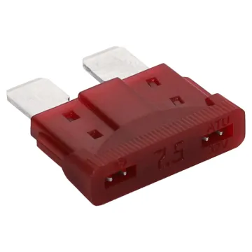 Maroon 7.5A standard automotive blade fuse with 32V rating.  Suits most automotive blade fuse holders. 18.7 x 19.1mm overall in size. 5mm blades.