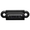 Panel mount automotive blade fuse holder to suit standard size blade fuses (18.7 x 19.1mm in size with 5mm blades.) 4.8mm spade lug connection.  Suits panel or chassis mount into enclosures or vehicle panels.