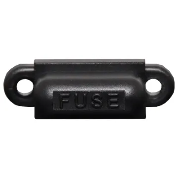 Panel mount automotive blade fuse holder to suit standard size blade fuses (18.7 x 19.1mm in size with 5mm blades.) 4.8mm spade lug connection.  Suits panel or chassis mount into enclosures or vehicle panels.