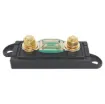 This high current fuse block uses MEGA type fuses. Suits M8 ring terminals. 250A max. Gold plated connections. Size: 129Wx44Hx37Wmm.
Fuse not included.