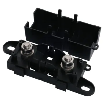 This high current fuse block uses MEGA type fuses. 
Suits M8 ring terminals. 
300A max. 
Nickel plated connections. 
Size: 130L x 44H x 36W mm.