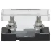 This high current fuse block uses MIDI type fuses. Suits M5 ring terminals. 300A max. Size: 55Wx29Hx20Wmm.