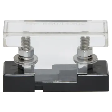 This high current fuse block uses MIDI type fuses. Suits M5 ring terminals. 300A max. Size: 55Wx29Hx20Wmm.