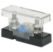 This high current fuse block uses MIDI type fuses. Suits M5 ring terminals. 300A max. Size: 55Wx29Hx20Wmm.