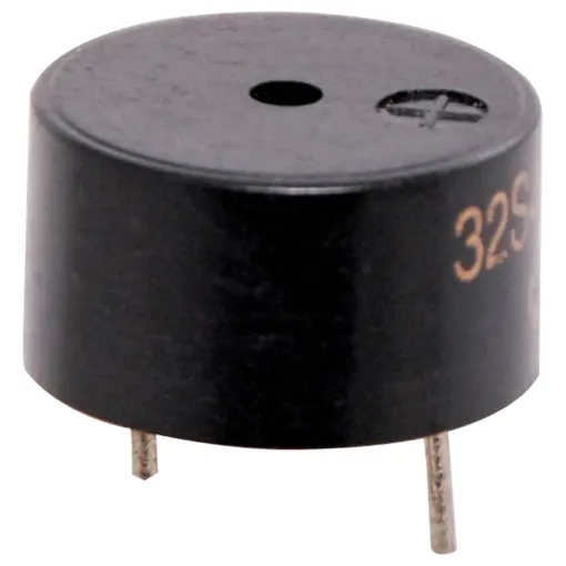 Fully sealed PCB mount piezo. 7.6mm pin spacing.PCB holes 0.8mm.